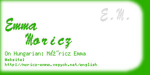 emma moricz business card