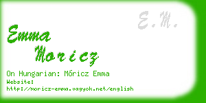 emma moricz business card